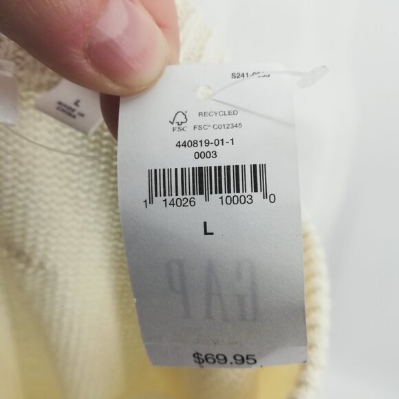 NWT Gap Cream Sweater Size L - Picture 3 of 15